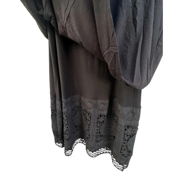 Bailey 44 Layered Tent Overlay Lace Trim Dress Size Medium Black Rayon - Picture 7 of 8